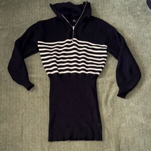 Men's Black and White Striped Sweater dress